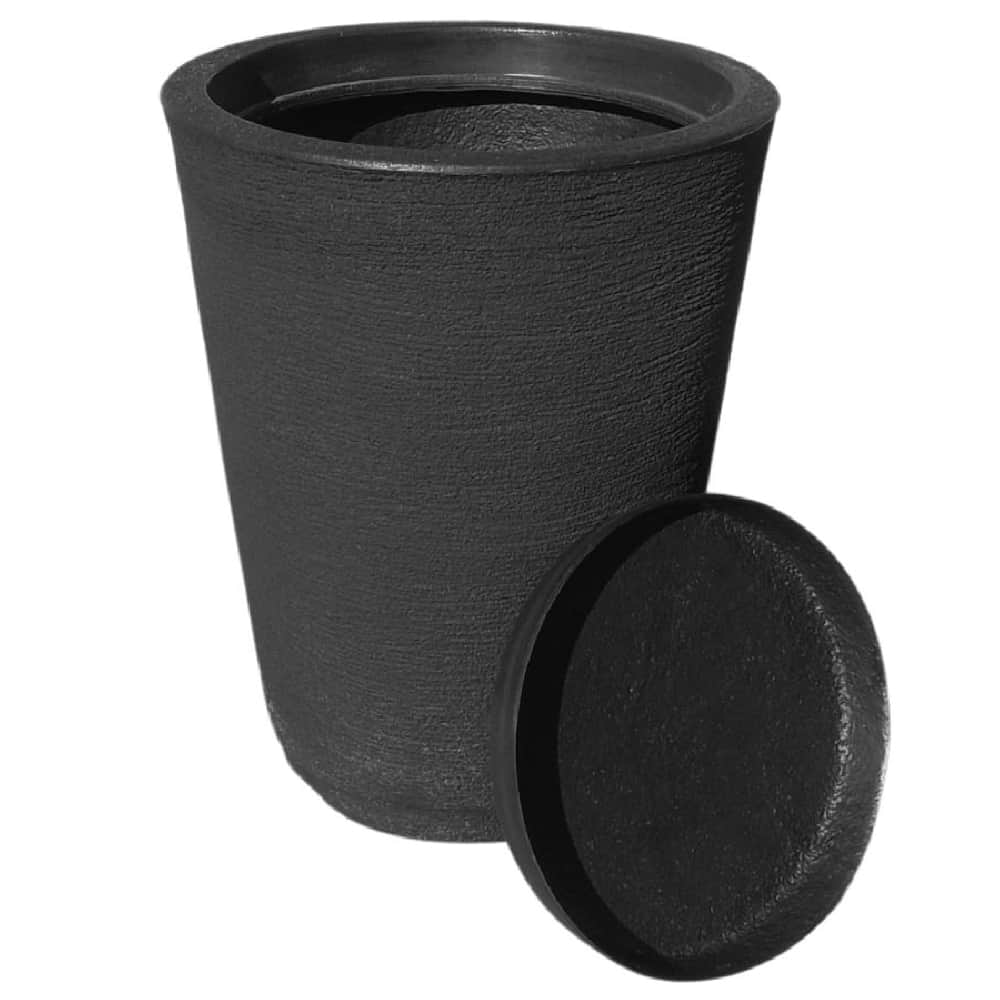 Polyethylene Striped Column Plant Pot Does Not Lose Color Modern Design Garden Or Indoor - Black - View 1