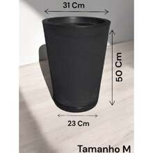 Polyethylene Striped Column Plant Pot Does Not Lose Color Modern Design Garden Or Indoor - Black - View 5