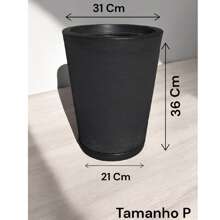 Polyethylene Striped Column Plant Pot Does Not Lose Color Modern Design Garden Or Indoor - Black - View 6