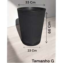 Polyethylene Striped Column Plant Pot Does Not Lose Color Modern Design Garden Or Indoor - Black - View 4