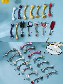 Morlyda 1 peça Jóias corporais para sobrancelha, Estudão rosado de sobrancelha Curved Barbell fofo 16G Piercing de Hélice de Aço Inoxidável para Tragus de Sobrancelha com Pingente de Bola CZ para uso diário de homens e mulheres