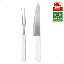 Bộ dao nĩa nướng bằng thép không gỉ 2 món cho nhà bếp N1032K02 - trắng - Xem 4