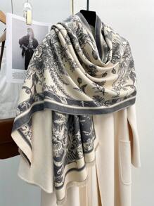 FADZOYLE 1件花卉圖案披肩圍巾 Pashmina 披肩女款中性款 冬秋保暖柔軟 外套搭配 日常使用 優雅正式 晚宴禮物配件 - 圍巾 - 查看 16