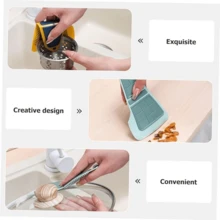 Bendable Brush Seam Cleaning Tool Cute Shape Brush Vegetable Cleaning Kitchen Sink Brush Tank Cleaner - 淺藍色 - 查看 5