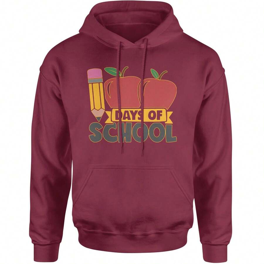 100 Days Of School Apple Pencil Adult Hoodie Sweatshirt - Màu Tím - Xem 1