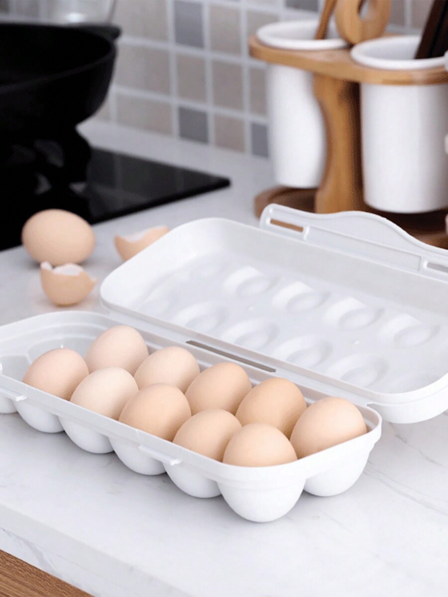1pc Covered Snap Latch Egg Storage Container, Egg Saver Box Protects