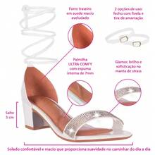 Women's Sandals Thick Heel Patent Leather Comfortable Fashion Promotion - 白色 - 查看 4