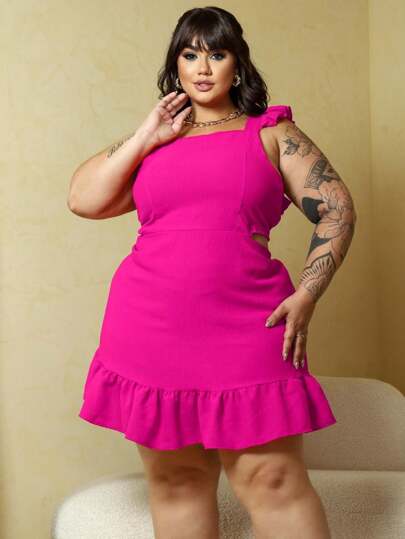 VESTIDO PLUS SIZE VERÃO BABADO TECIDO LEVE DUNA G1 G2