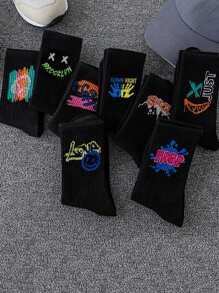 10 Pairs Kids Colorful Mid-Calf Socks, Moisture-Wicking Breathable, Versatile Long Socks - Multicolor - View 2