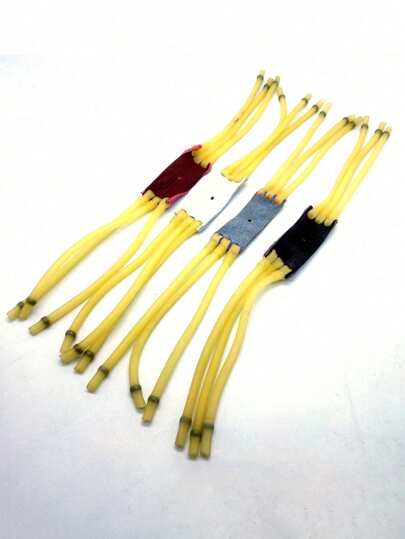 1/2/4/6/10pcs Rubber Band Tri-Card Six-Strand Beaded Rubber Band Set, Slingshot Rubber, Resistance Band