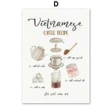 1 件北欧美食咖啡豆研磨机现代艺术帆布画海报和印刷品墙画咖啡厅厨房装饰无框架