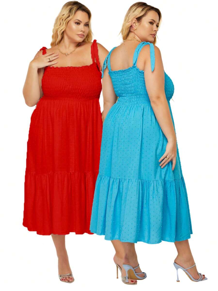 Plus Size Maternity Dress For  Women 2 Piece Kit - Đỏ - Xem 1