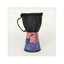 1 Stück Afrikanische Djembe Trommel Schlaginstrument, leicht für Anfänger, handgefertigt mit Ziegenhaut [Einige Teile zufällige Farbe, Farbabweichungen]