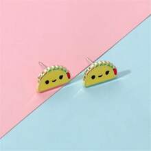 Cute Taco Earrings Enamel Daily Jewelry Gift For Friends Fashion Refinement - Yellow - View 6