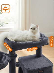 Feandrea Cat Tree, Cat Tower, Widened Perch For Large Cats, Grey - 深灰色 - 查看 3