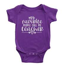 My Favorite People Call Me Teacher Infant One-Piece Romper Bodysuit And Toddler T-Shirt - Navy Blue - View 7