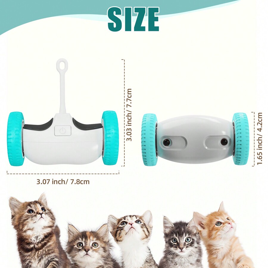 Cat Toys, Indoor Electric Feather Cat Chaser With Bells & Flashing