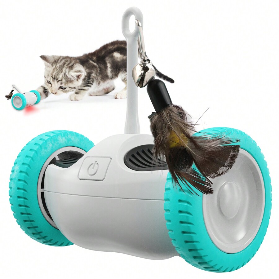 Cat Toys, Indoor Electric Feather Cat Chaser With Bells & Flashing