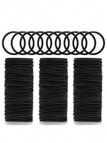 200/100/50/30/20 Pieces Black Hair Ties For Thick And Curly Hair Ponytail Holders Hair Elastic Suitable For Daily Life Hair, Tie Hair, Make-Up, Bride Make-Up, Outdoor Hair, Shower And Elastic Band Hair Rubber Bands Hair Rope, Hair Bobbles Hair Accessories