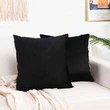 Mocassi 2 Piece Velvet Cushion Cover Solid - Pillow Covers