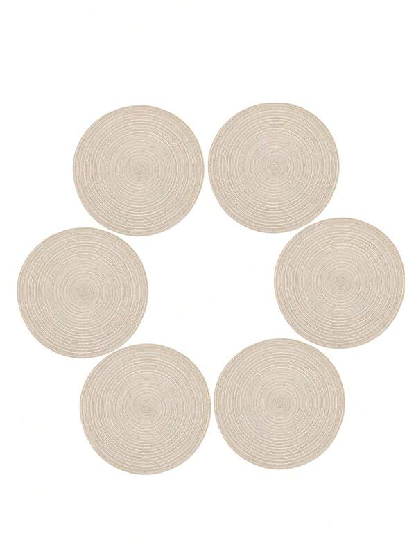 Round Placemats Set Of 4/6 Braided Circle Place Mat Washable 15/7.09 Inch Table Mats For Kitchen Dining Table Mixed Color (Ivory)