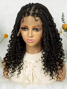 Full Lace Braided Wig, Handmade Woven Wavy Braided Lace Front Wig, 200% Density Breathable Lace Wig, Ideal For Everyday Wear