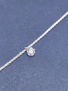 FOREVER QUEEN 1 chiếc vòng chân bằng bạc Sterling 925 nhẹ, thiết kế tối giản tinh tế, trang sức thanh lịch, phụ kiện cưới làm quà tặng cho phụ nữ và bé gái. - Vòng chân - Xem 8