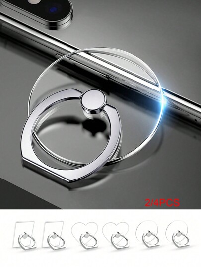Suporte de anel transparente para celular com rotação de 360°, suporte de anel para celular, suporte de dedo para celular, suporte de acrílico flexível, dobrável verticalmente, compatível com iPhone, Android, presente de aniversário, família, suporte de anel para dedo de amigos, suporte para celular, acessórios para celular