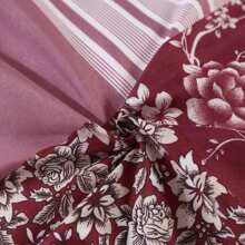 3pcs Floral Printed Washed Bedding Set[1 Fitted Sheet + 2 Pillowcases],No Comforter. [Random Pillowcase Color]. Without Filling. Soft & Comfortable. Suitable For Bedroom, Hotel, Dormitory, School, Homestay.