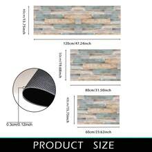 1 件装浅色木纹印花地垫，柔软厚实厨房垫，防滑防油地毯，防水门垫，吸水地毯，适用于厨房、客厅、洗衣房、浴室，多种尺寸可选，家居装饰 - 彩色 - 查看 2