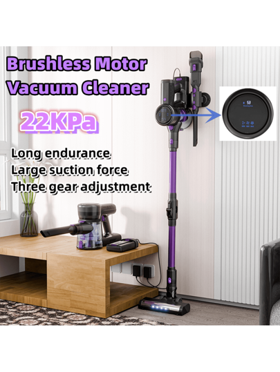 TEXOUS Piece Cordless Stofzuiger Cleaner 250W 22000Pa Cell Battery, 40min Working Time, 2.6KG Lightweight, Layer Filtration System, 0.7L Dust Bin, Gears Suction, Data Display, Folding Extension Tube, In Accessories, Low Voice, Portable held Stick Home Carpets Vloer Desktop Curtain Corner Pet Hair