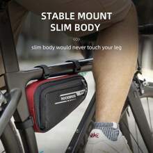 ROCKBROS Frame Bag Triangle Bag 1.2L Mountain Bike, Road Bike, Waterproof Tool Kit, Outdoor Cycling Equipment - 紅色 - 查看 3