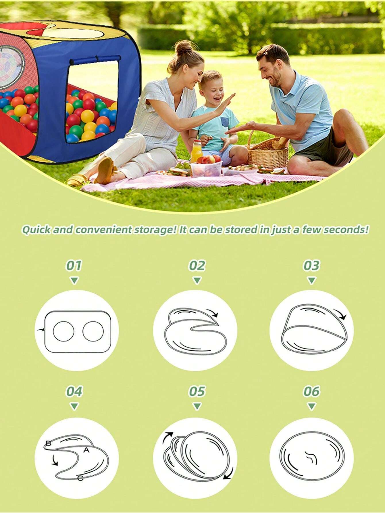 1 Set 3Color Playhouse Tent Dart & Ball Game, Indoor & Outdoor, No