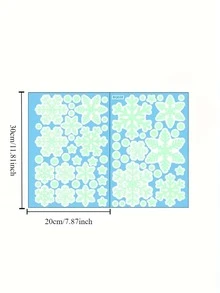64 件/2 张圣诞夜光雪花窗贴、墙壁和玻璃装饰自粘贴纸，非常适合圣诞派对礼物，3D 夜光雪花玻璃窗贴，圣诞节 - 彩色 - 查看 10