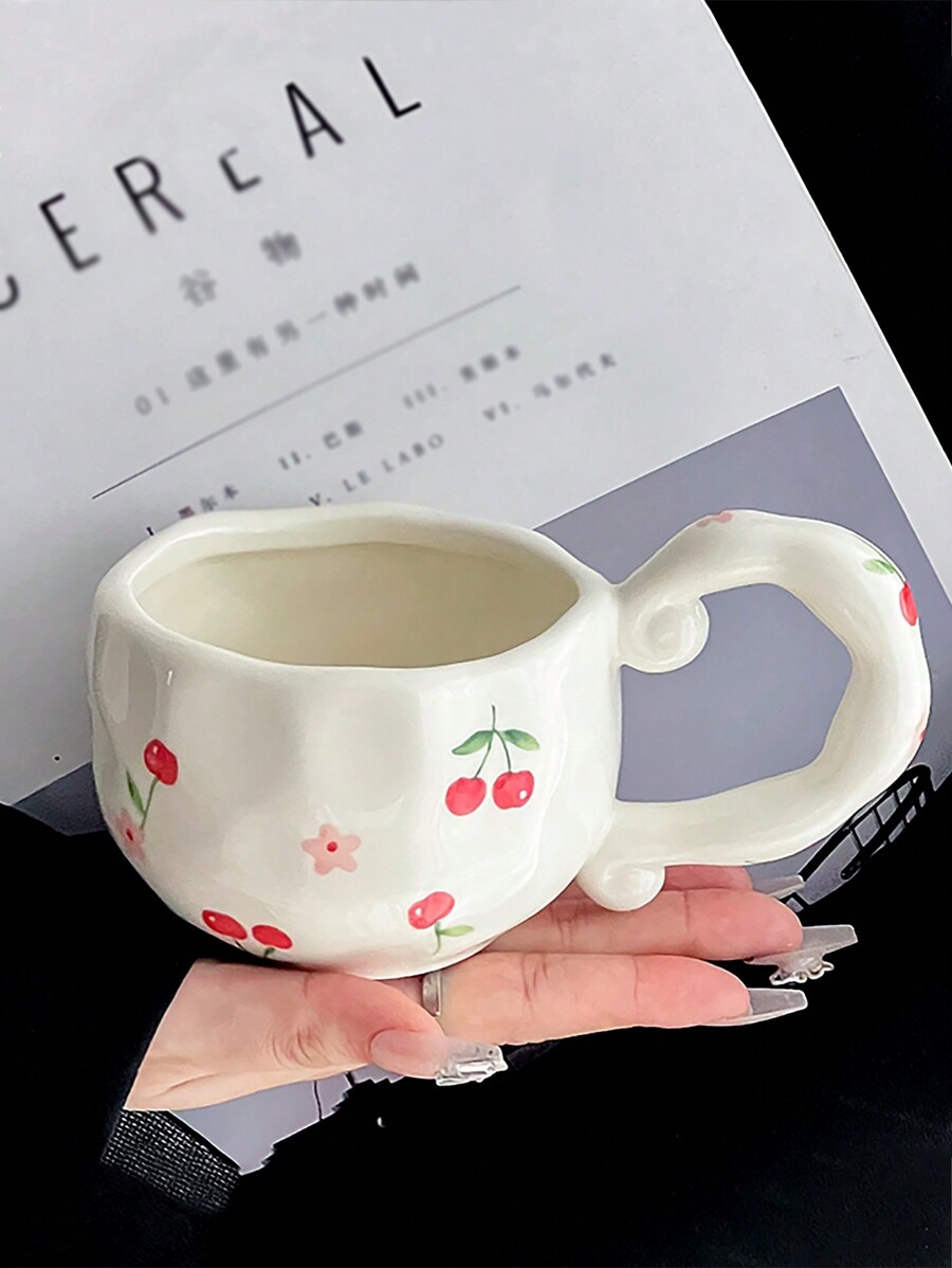 1pc Nordic Style HandPinched Strawberry Ceramic Cup, HighQuality