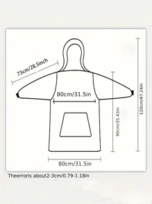1件男女通用加厚抓绒套头连帽衫，保暖睡衣家居服，适合秋冬季节，蓬松柔软 - 黑色 - 查看 5