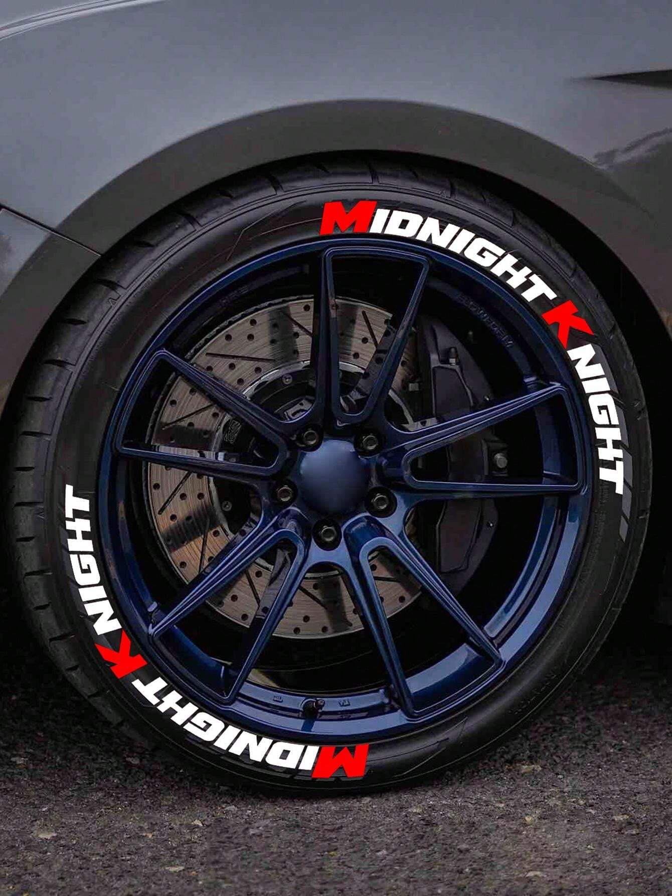 Midnight Knight Tire Decoration Car Stickers, PVC Waterproof Tire Car