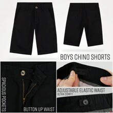 City Comfort Chino Shorts With Adjustable Waist Breathable Cotton - Black - View 4