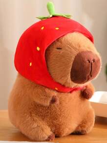 Molutian 2 尺寸水豚戴草莓头带毛绒玩具水豚填充动物软娃娃草莓风格水豚动漫毛绒玩具完美礼物生日派对用品圣诞节新年情人节礼物 - 彩色 - 查看 10