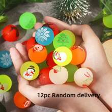 6pcs/12pcs/20pcs Christmas Elements Bouncy Ball, Glow-In-The-Dark Solid Ball Toy, Christmas Gift Filler, Christmas Gift, Stress Relief Toy, Party Favor, School Classroom Reward Gift, Holiday Gift For Friends/Classmates,Christmas,Christmas Gifts,Christmas Toys,Christmas,Christmas Gifts,Christmas Toys