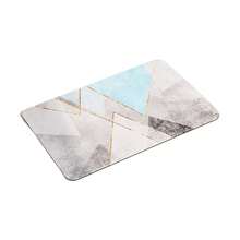 Bathroom Mats, Non-Slip, Absorbent. - Xanh và trắng - Xem 1