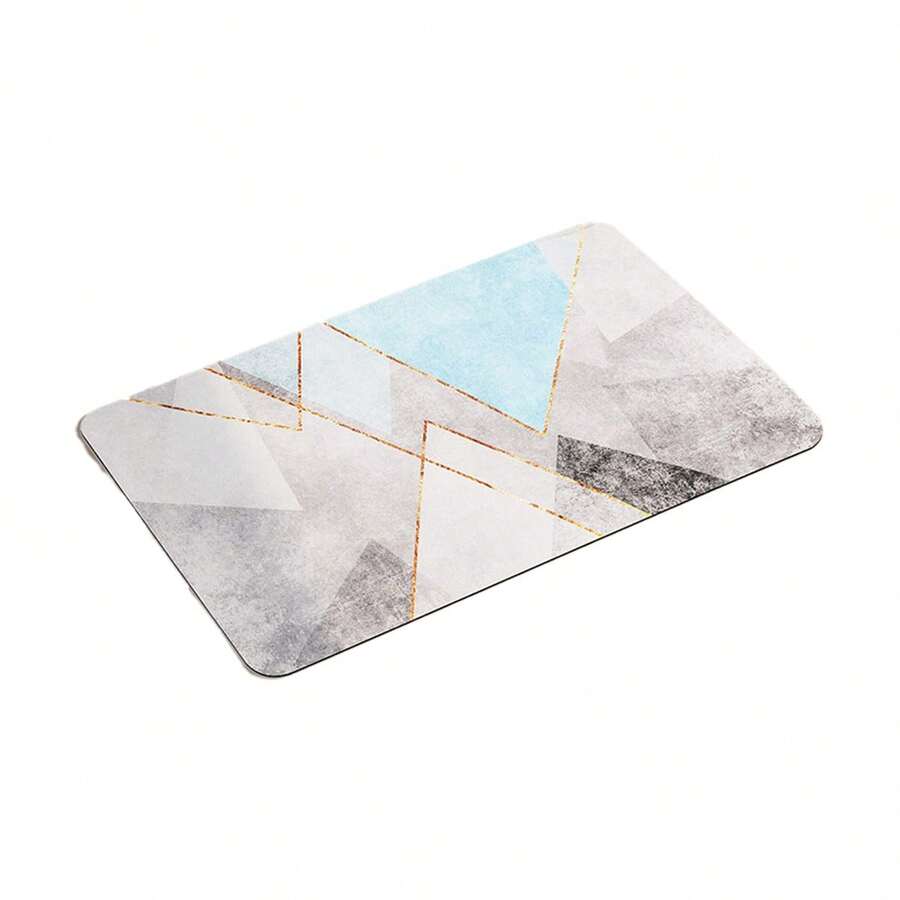 Bathroom Mats, Non-Slip, Absorbent. - Xanh và trắng - Xem 1