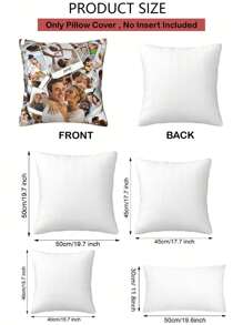 1pc Custom Pillow Case, Custom Photo Pillow Case ,Personalized Pillow Case With Image, Personalized Throws Pillow Case, Photo Collage Pillow Case, Best Friend Pillow Case, Cozy Pillow Case, Family Gift, Wedding Gift, Birthday Gifts,Christmas Gift Pillow,Best Friend Pillow,Family Gift,Birthday Gifts,Gift For Family/Friend/Girlfriend/Boyfriend - White - View 4