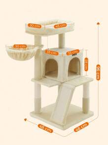 FEANDREA Cat Tree, Cat Tower, Widened Perch For Large Cats, Beige - Beige - View 5