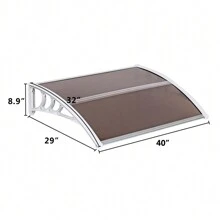 100 X 80 Household Application Door & Window Rain Cover Eaves Brown Board & White Holder - Brown - View 11
