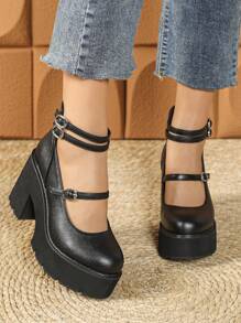 Fall/Winter Women's Fashion Hollow-Out Ankle Boots With Thick Sole High Heels, Lace-Up Buckle, Round Toe, Plus Size, Non-Slip, Comfortable Platfor