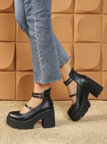 Fall/Winter Women's Fashion Hollow-Out Ankle Boots With Thick Sole High Heels, Lace-Up Buckle, Round Toe, Plus Size, Non-Slip, Comfortable Platfor