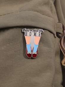 QIHOO 1pc There's No Place Like Home Sparkling Red Shoes Enamel Pin Music Fantasy Movie Brooch Jewelry Gift - Multicolor - View 5