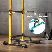DlandHome Sport Power Tower, Pull-Up Bar Dip Station For Strength Training, Power Tower For Home Gym Fitness, Yellow - 黃色 - 查看 3