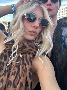 1pc Women's Bohemian Style Leopard Print Headscarf, Soft & Breathable Street-Chic Scarf/Shawl, Versatile For Daily Wear